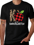 Kindergarten Teacher Leopard Apple T-Shirt product image 1
