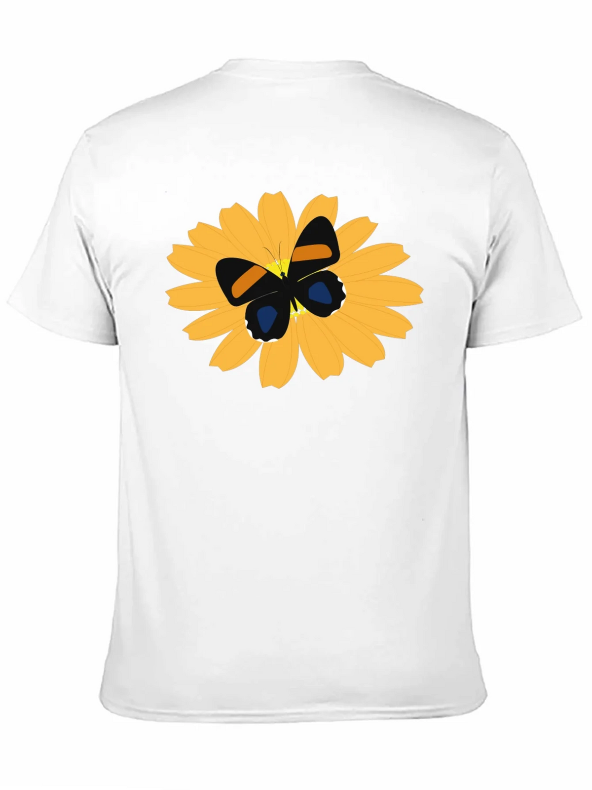 Black T-Shirt with Butterfly on Flower Design product image 10