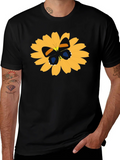 Black T-Shirt with Butterfly on Flower Design product image 1