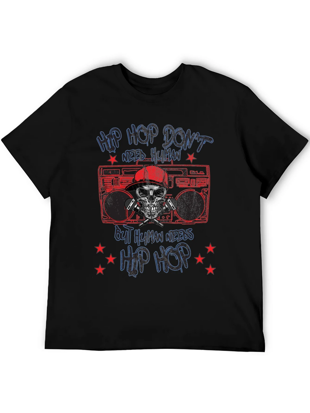 Hip Hop Skull Graphic Tee - Black product image 5