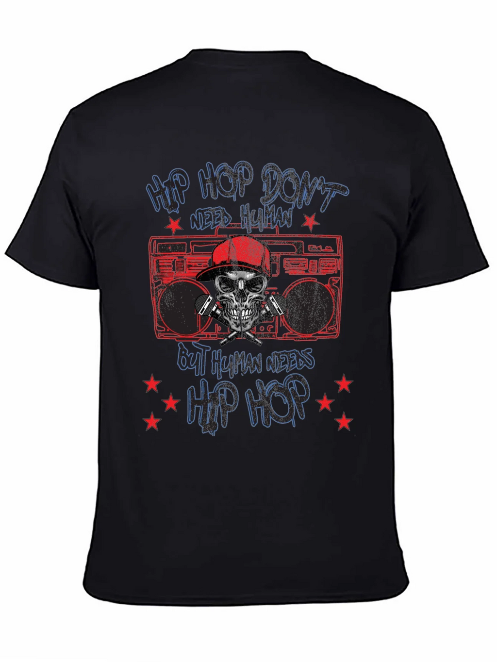 Hip Hop Skull Graphic Tee - Black product image 4
