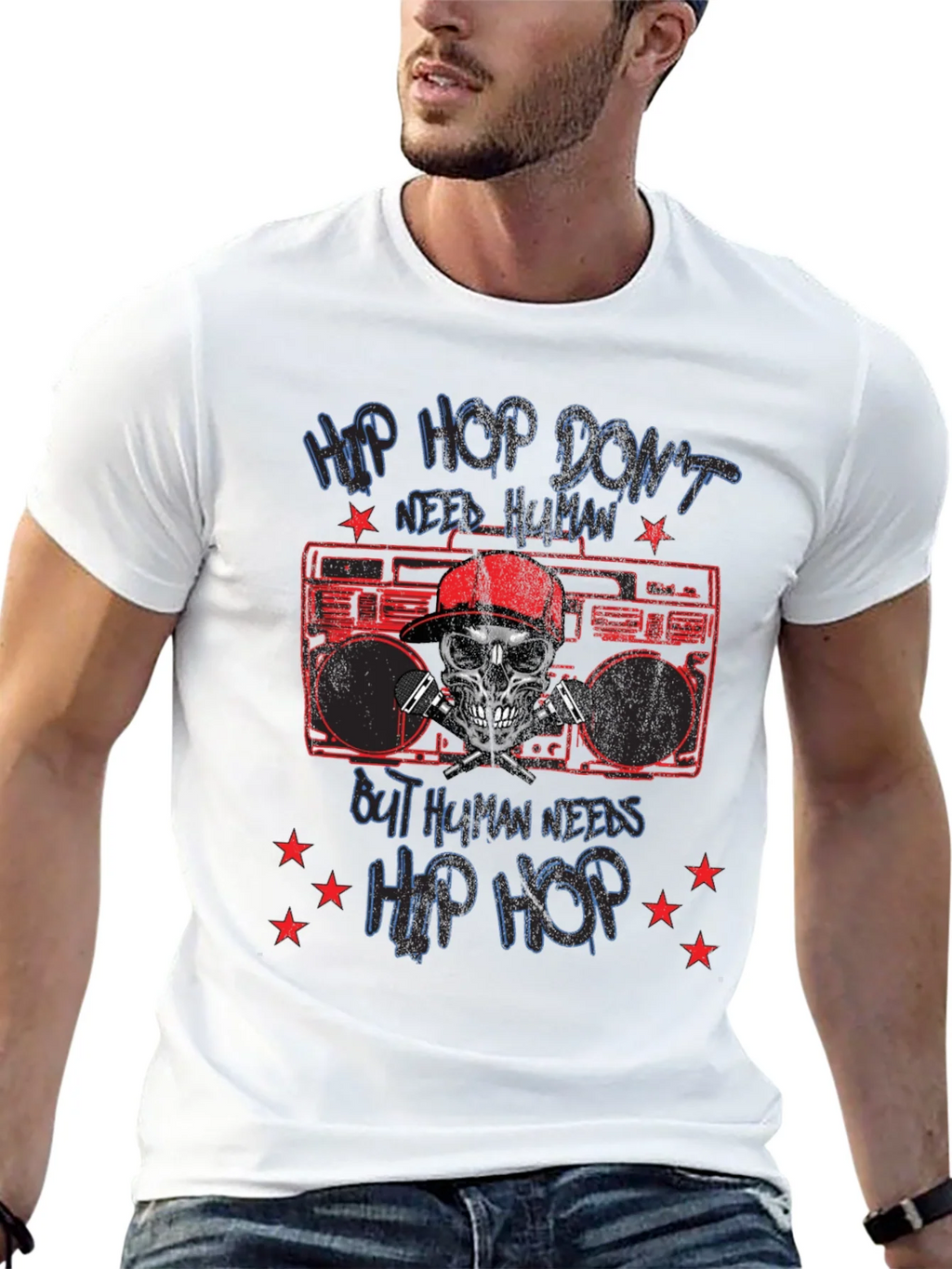 Hip Hop Skull Graphic Tee - Black product image 12