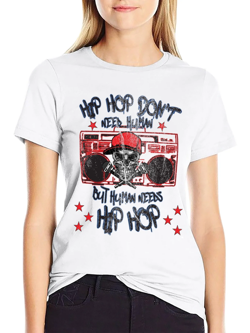 Hip Hop Skull Graphic Tee - Black product image 8