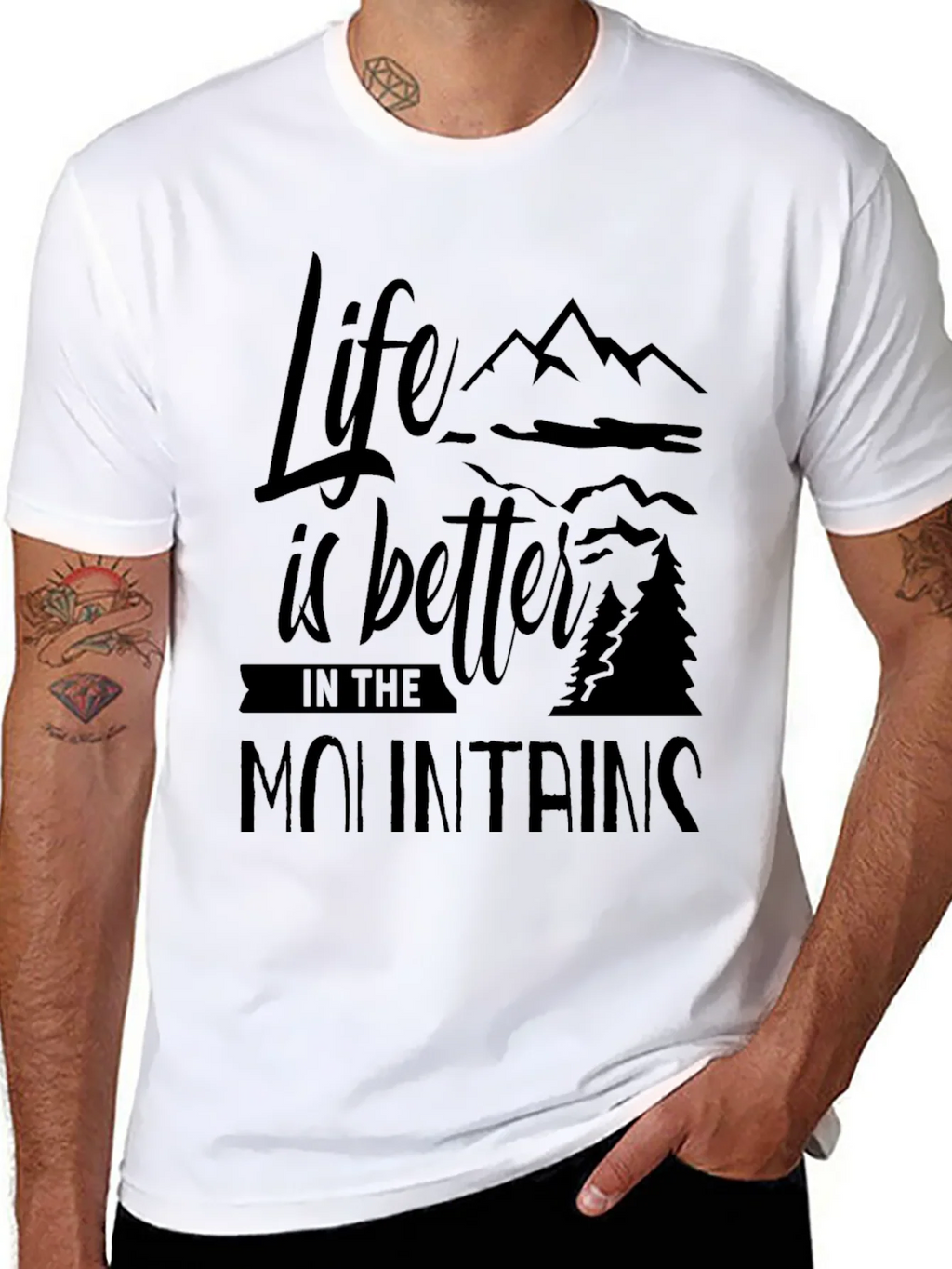 Life is Better in the Mountains Black T-Shirt product image 4