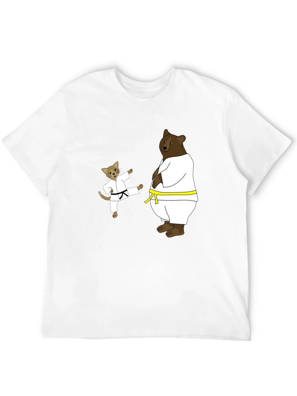 Karate Cat & Bear Black T-Shirt product image 3