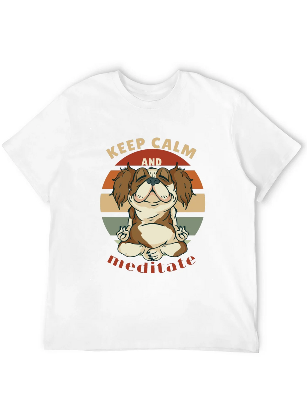 Keep Calm Meditate Dog Graphic T-Shirt product image 11