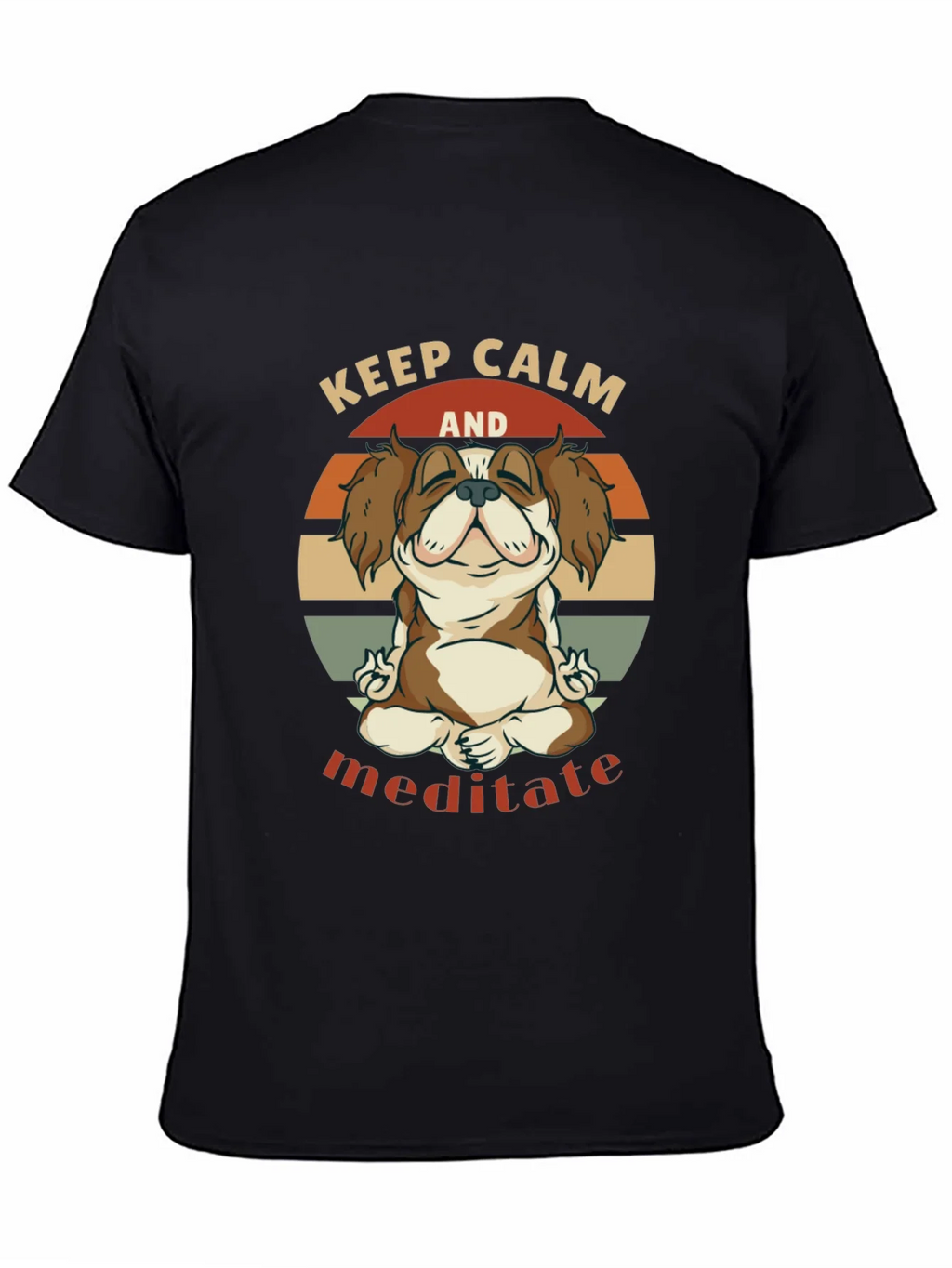Keep Calm Meditate Dog Graphic T-Shirt product image 4