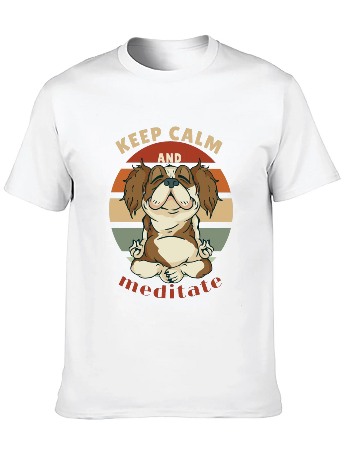 Keep Calm Meditate Dog Graphic T-Shirt product image 9
