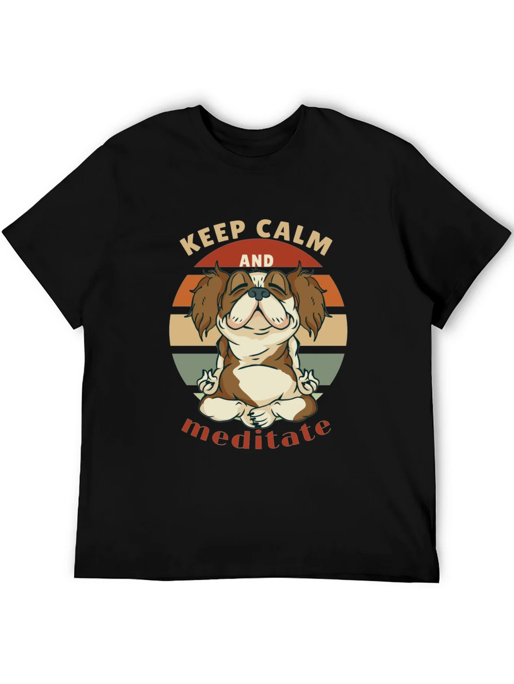 Keep Calm Meditate Dog Graphic T-Shirt product image 5