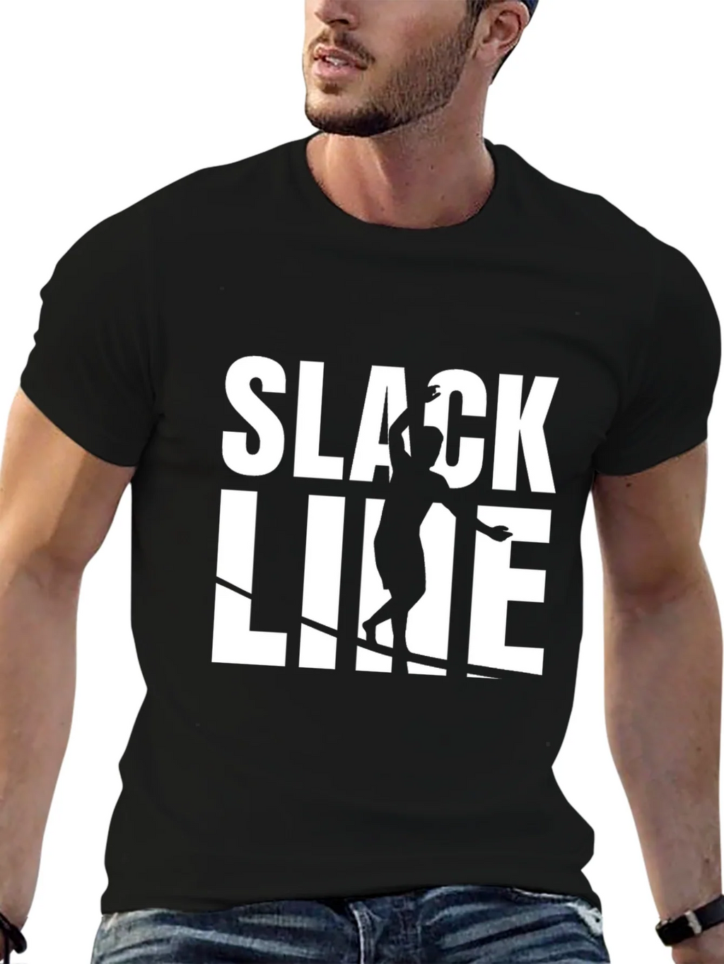 Slackline Graphic T-Shirt - Black Cotton Blend Tee product image 6