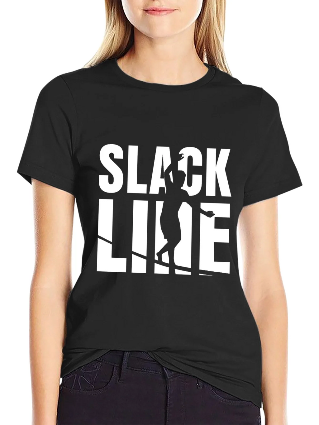 Slackline Graphic T-Shirt - Black Cotton Blend Tee product image 2