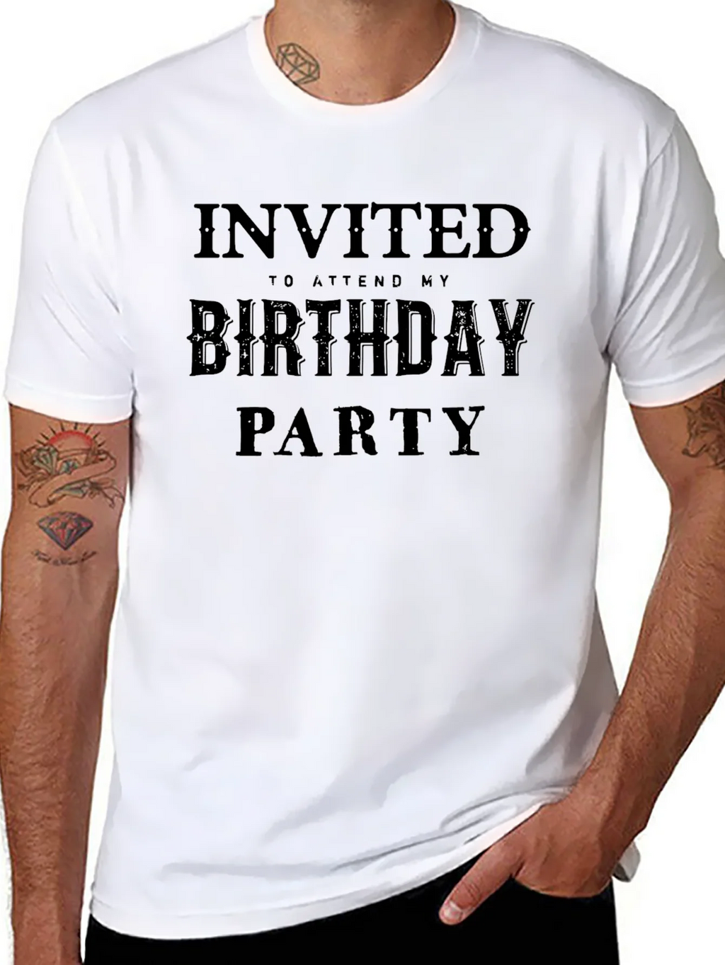 Invited to My Birthday Party Black T-Shirt product image 6