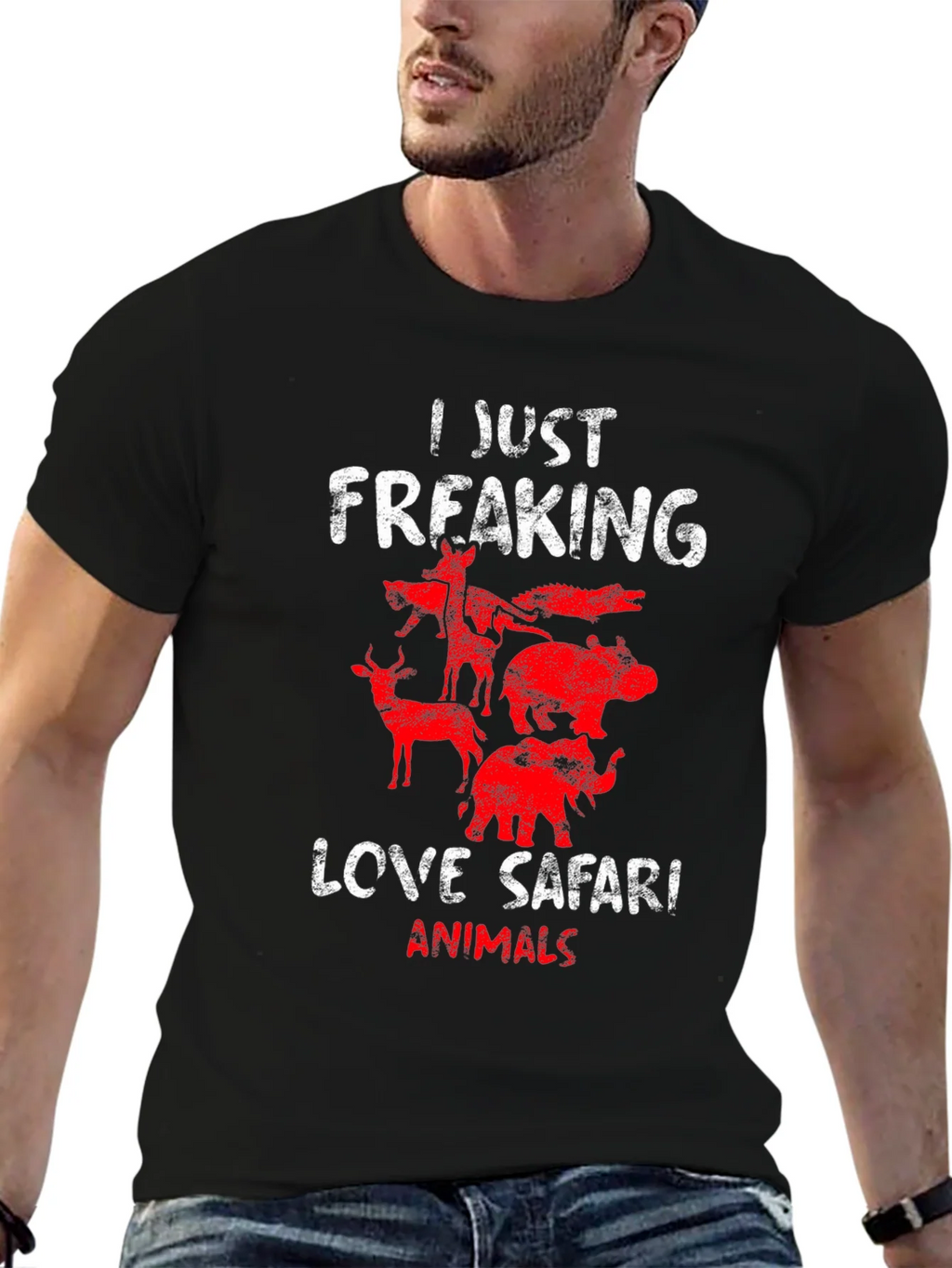 Safari Animal T-Shirt - I Just Freaking Love Animals Tee product image 6