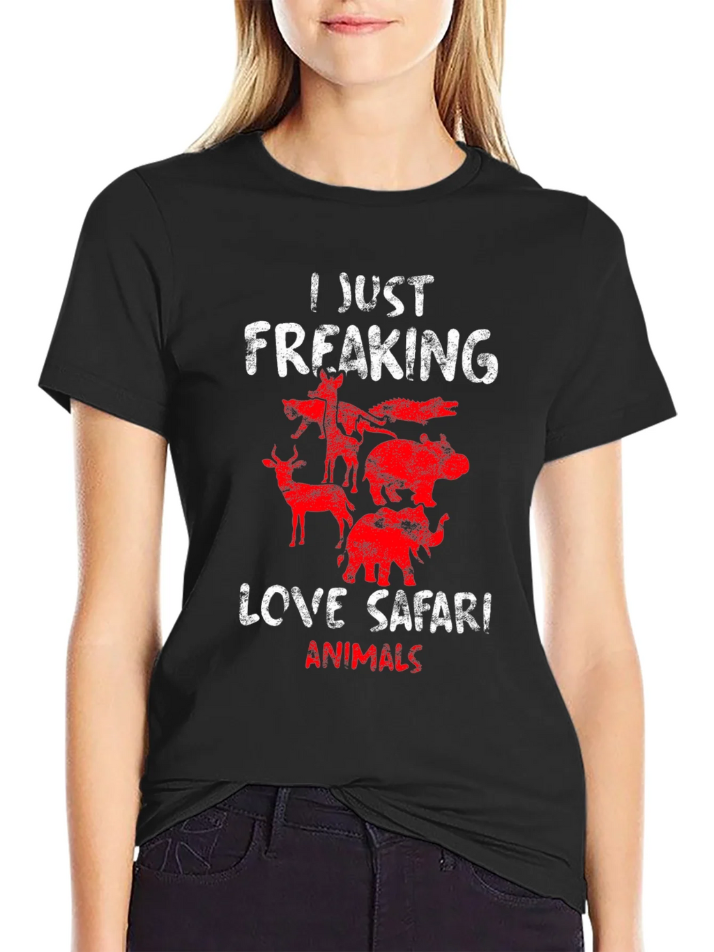 Safari Animal T-Shirt - I Just Freaking Love Animals Tee product image 2