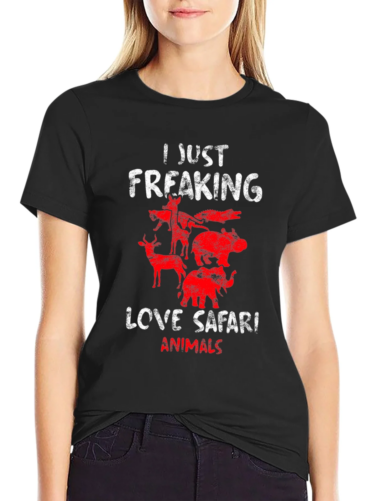 Safari Animal T-Shirt - I Just Freaking Love Animals Tee product image 2