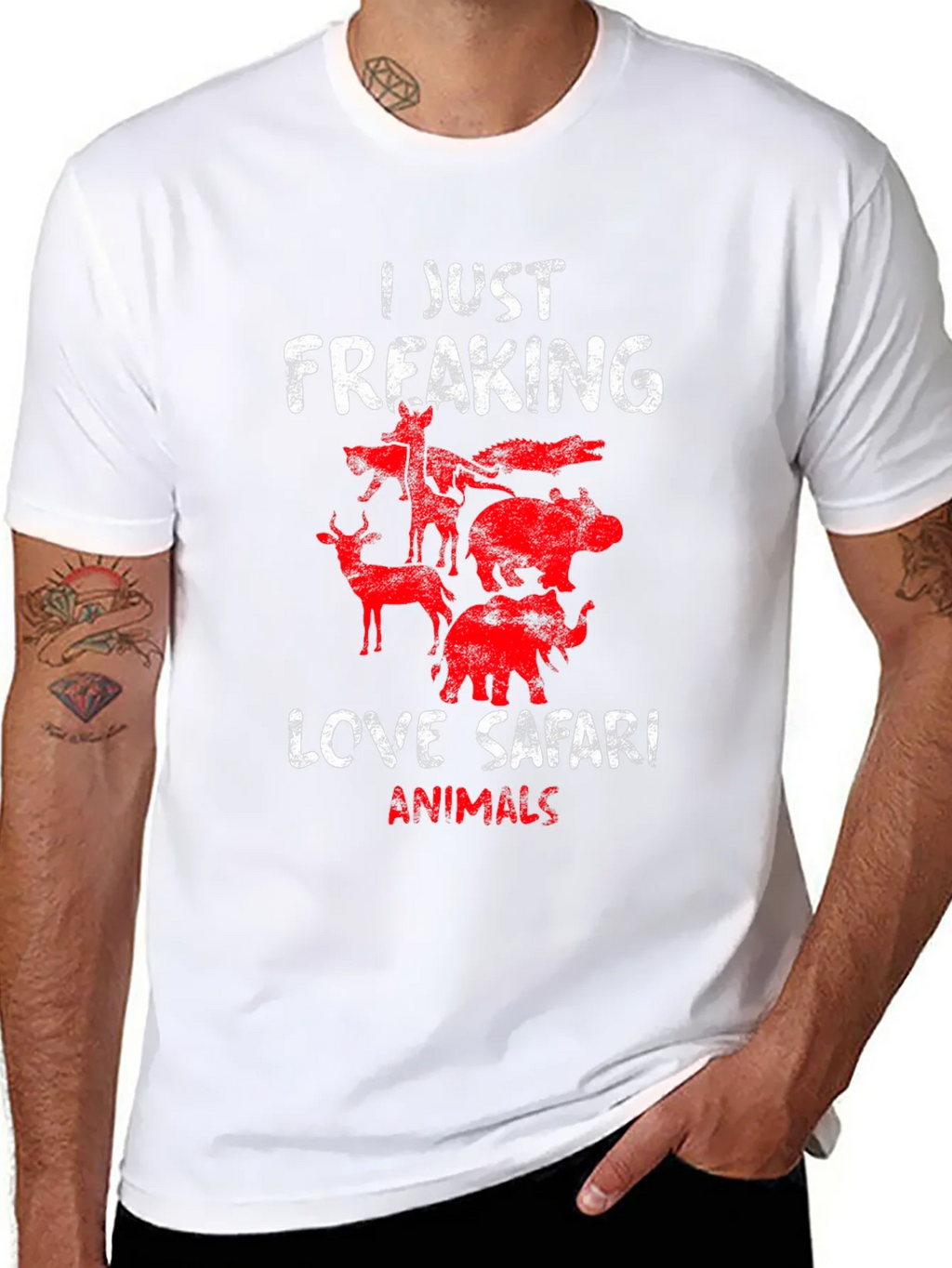 Safari Animal T-Shirt - I Just Freaking Love Animals Tee product image 7
