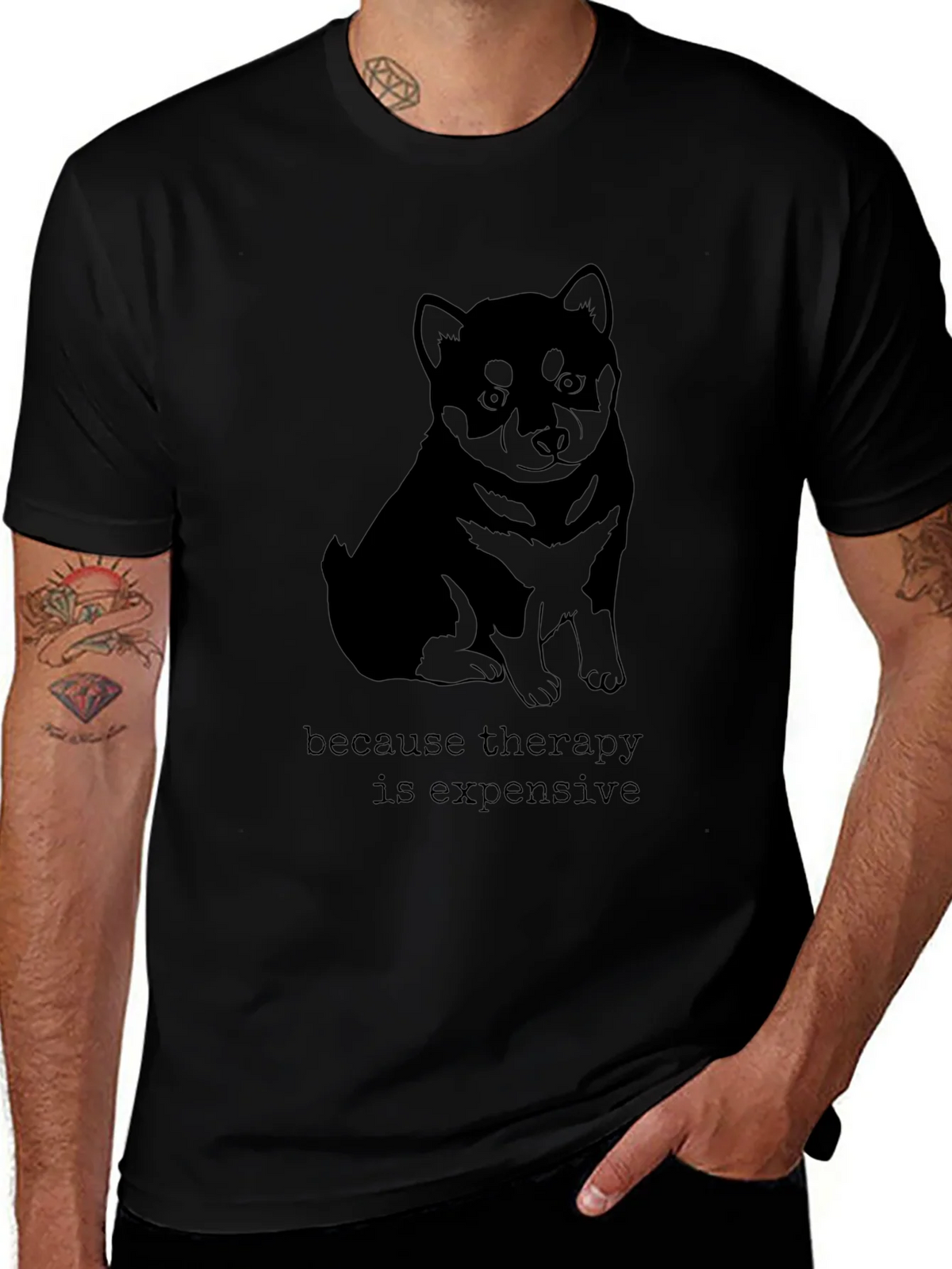 Therapy is Expensive T-Shirt - Shiba Inu product image 1