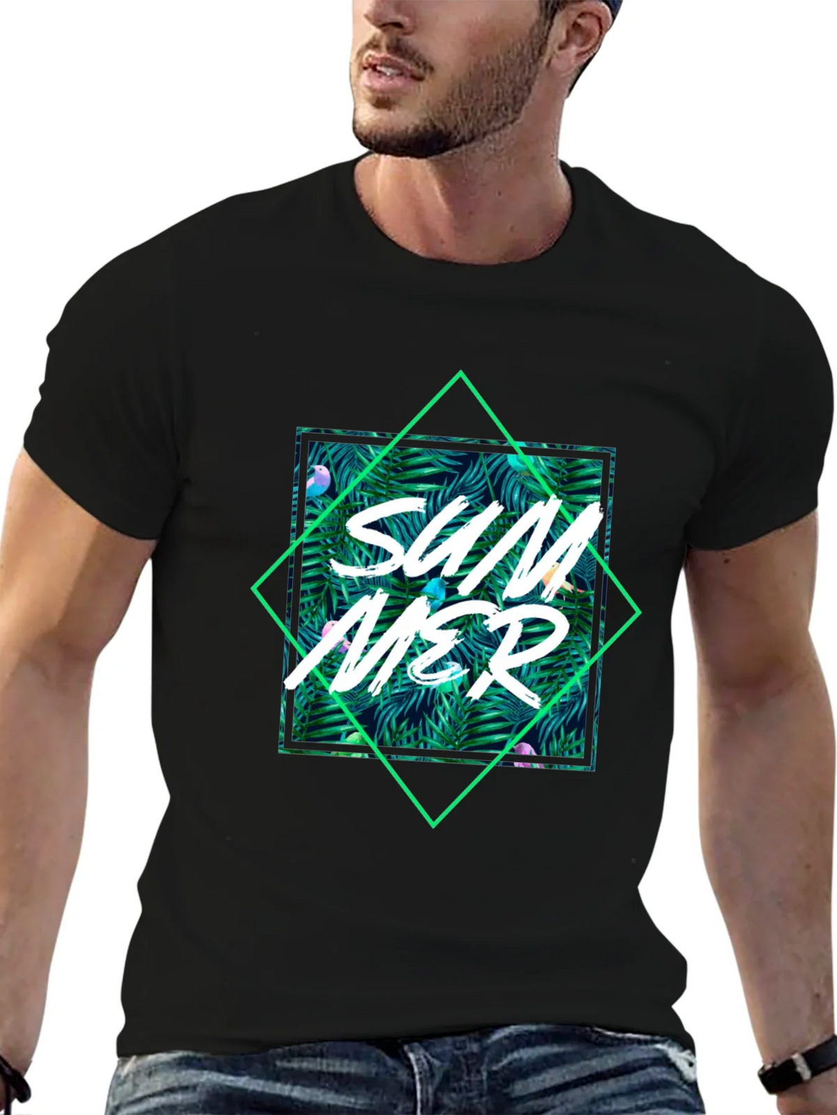 Tropical Summer Graphic Tee - Black product image 2