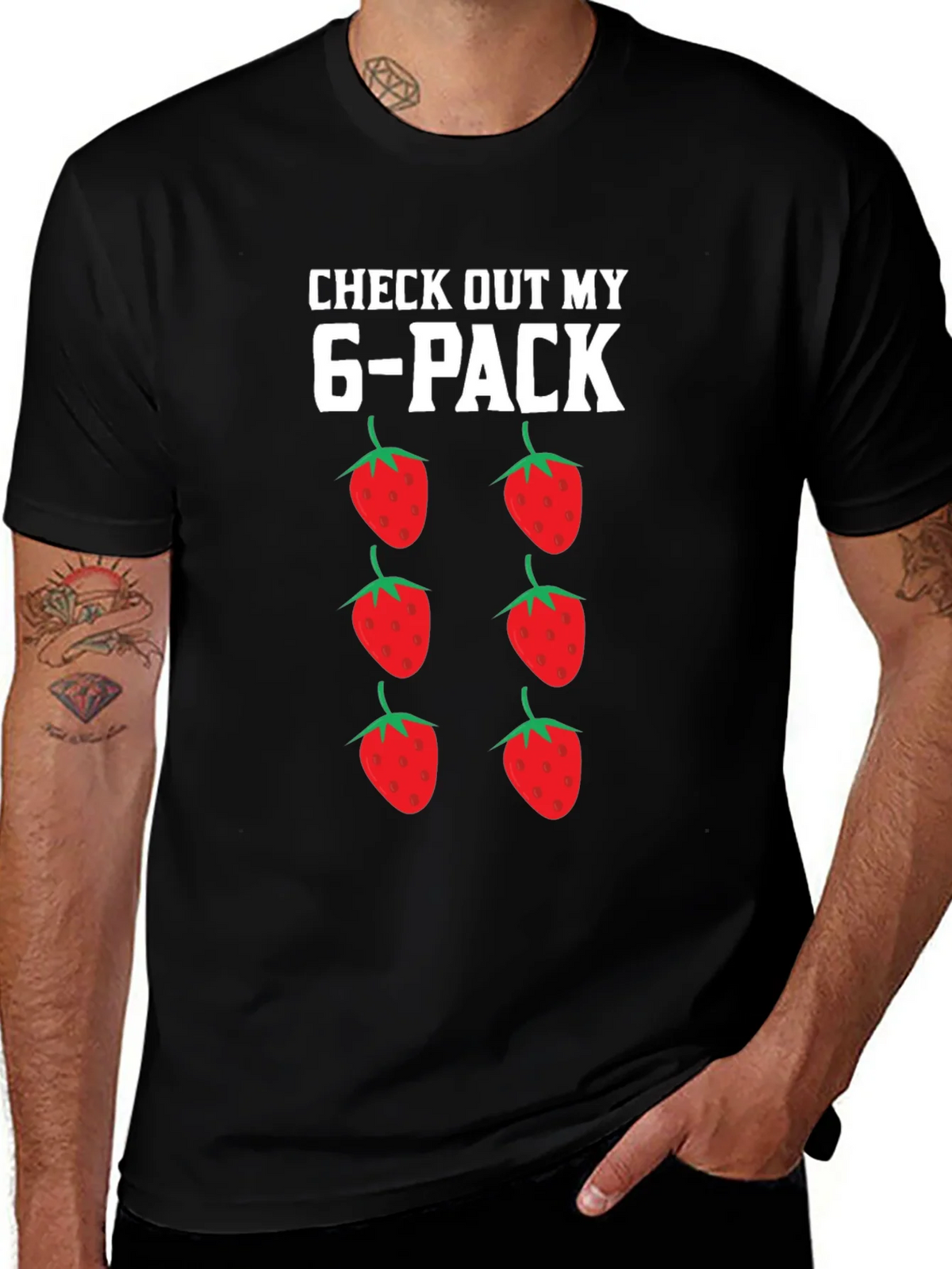 Funny Strawberry 6-Pack Graphic T-Shirt product image 1