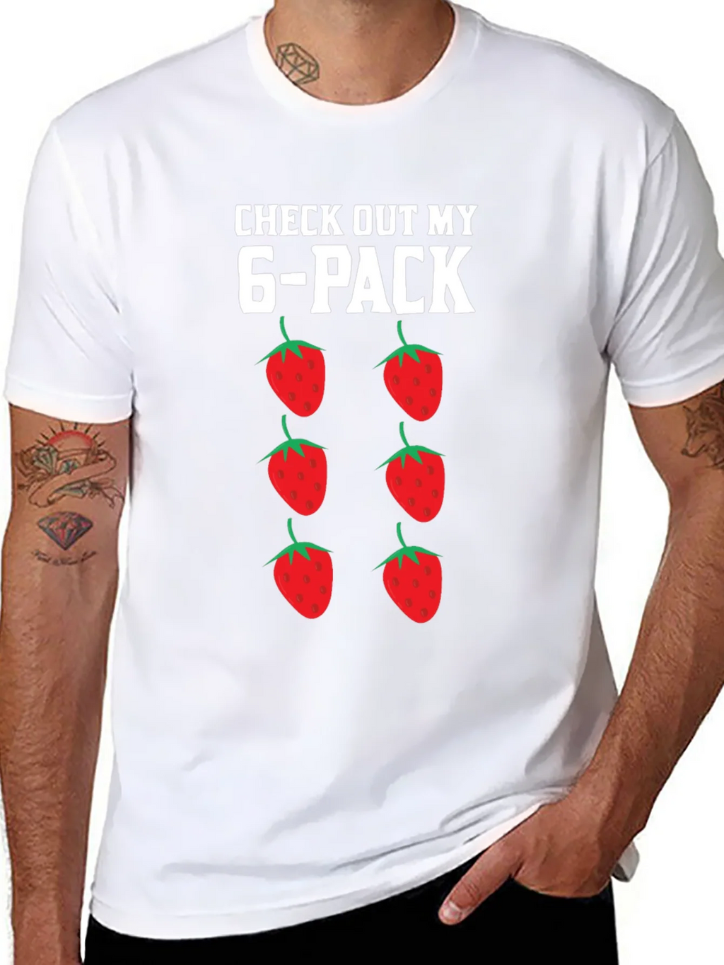 Funny Strawberry 6-Pack Graphic T-Shirt product image 7