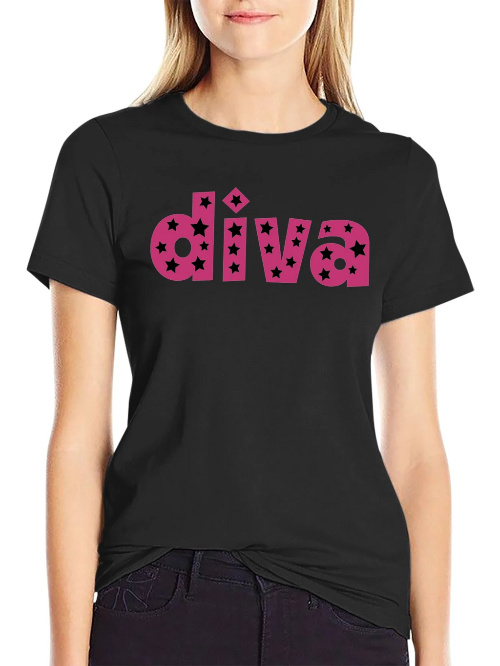 Diva Star Graphic Print Black Tee product image 2