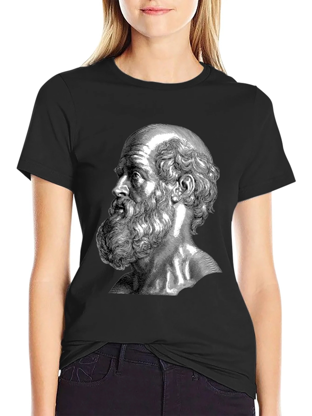 Philosopher Portrait Graphic Tee - Classic Black product image 2