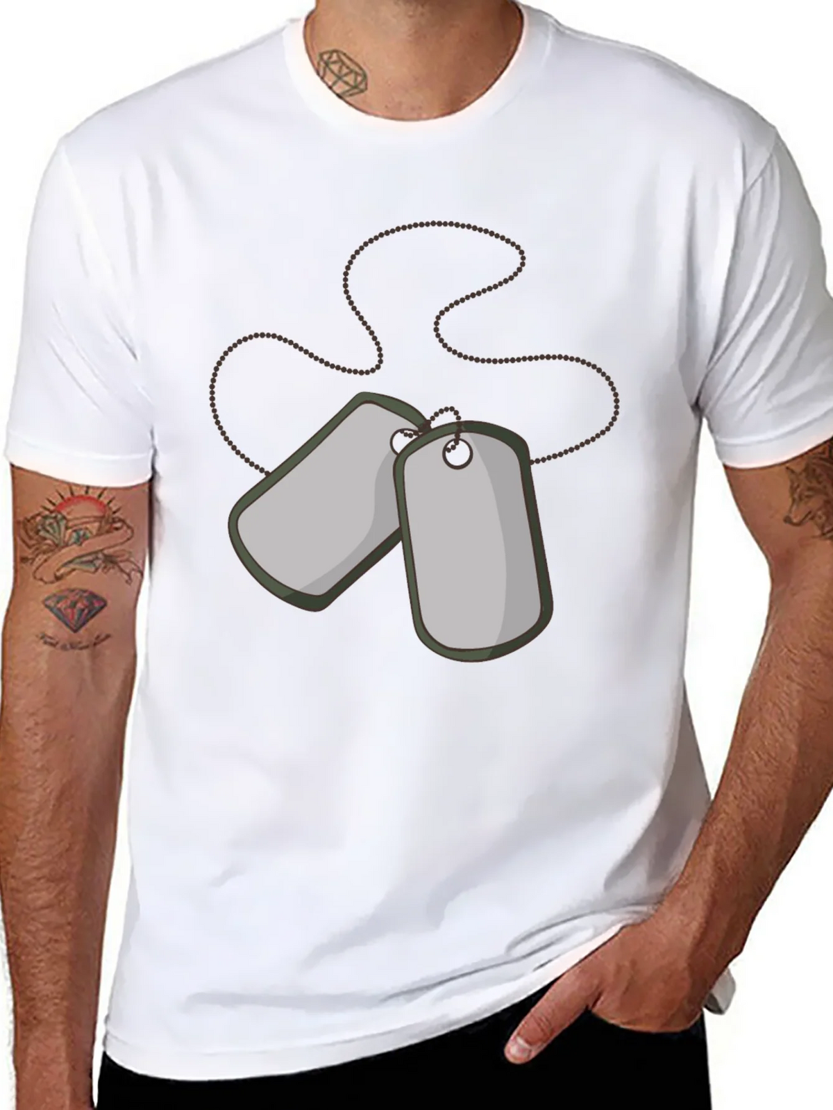Dog Tags Graphic Tee - Military Style Shirt product image 7