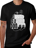 Black Tee with Funny Lumberjack Log Pile Graphic product image 1