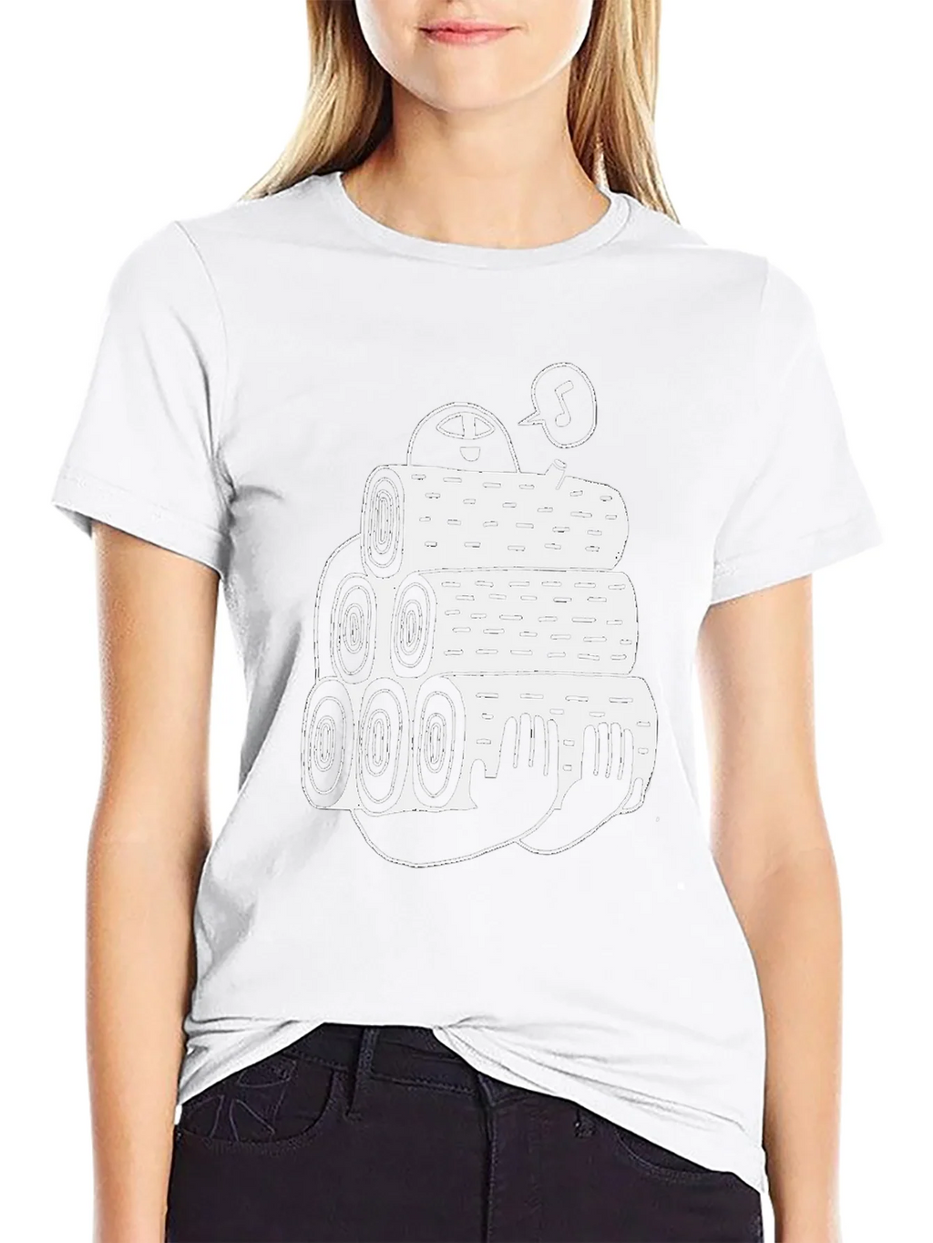 Black Tee with Funny Lumberjack Log Pile Graphic product image 8