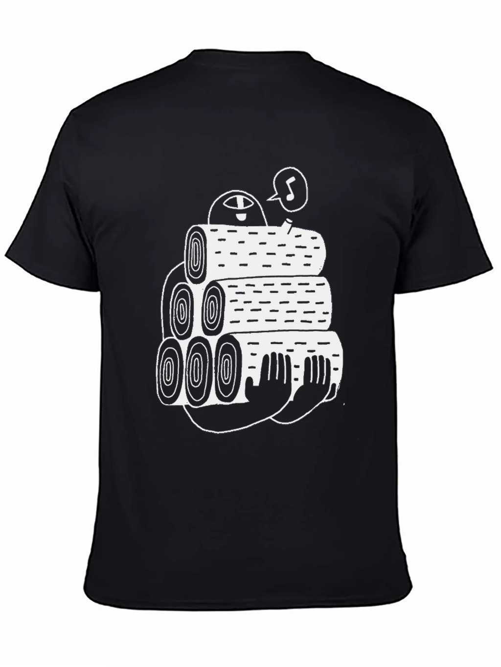 Black Tee with Funny Lumberjack Log Pile Graphic product image 4