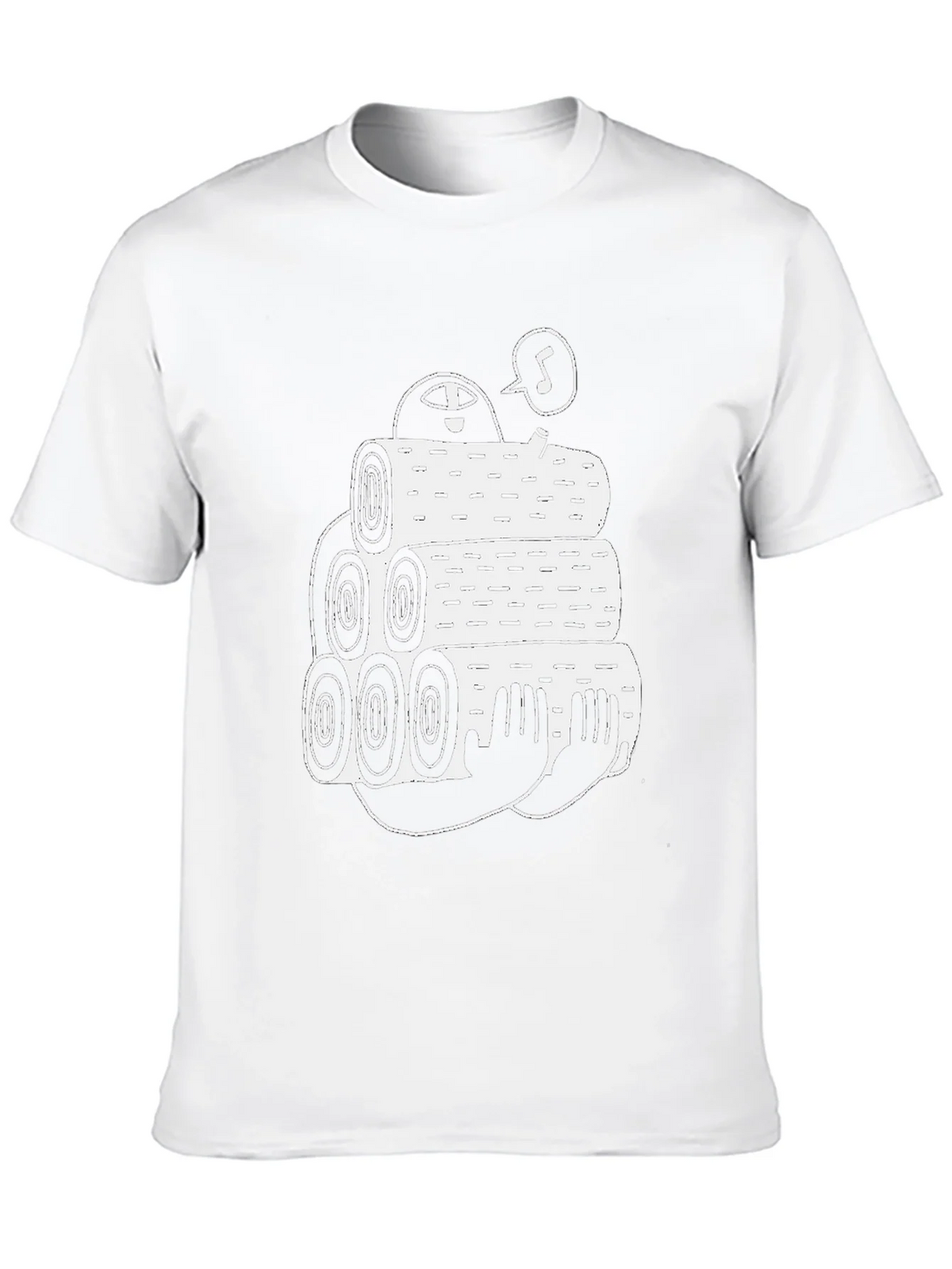 Black Tee with Funny Lumberjack Log Pile Graphic product image 9