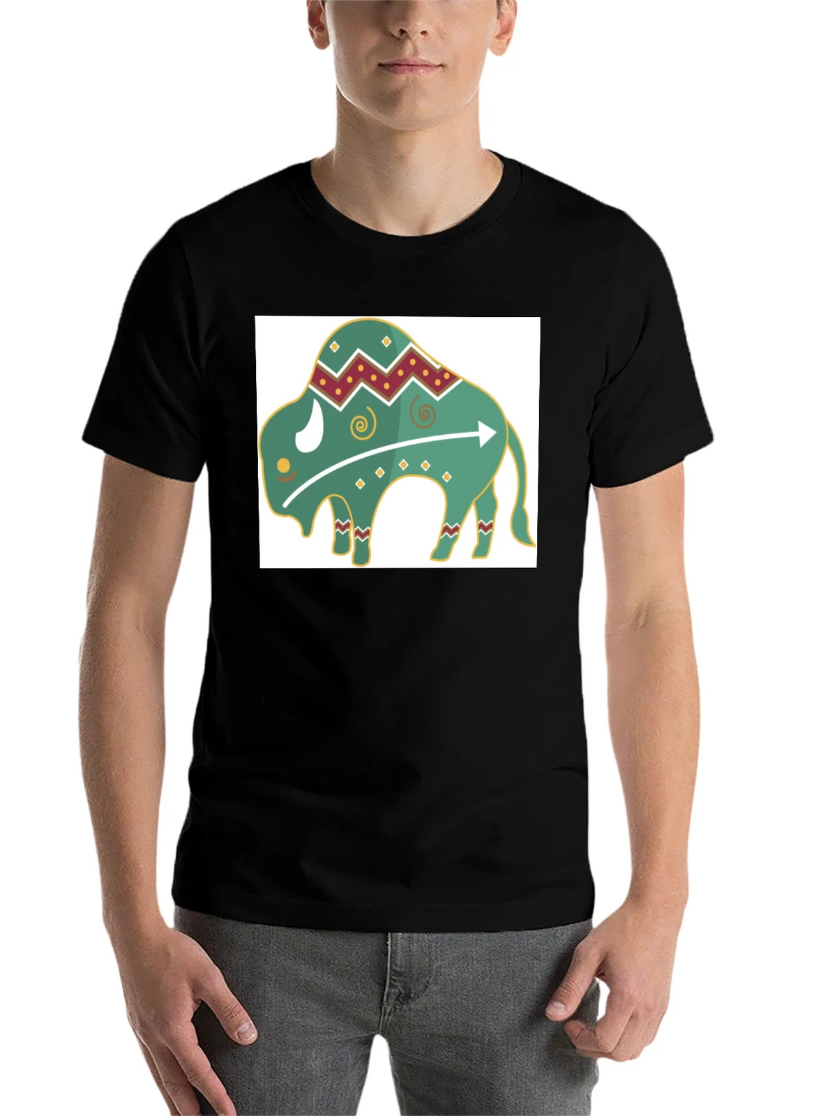 Trendy Buffalo Graphic Tee - Black Cotton Blend product image 4