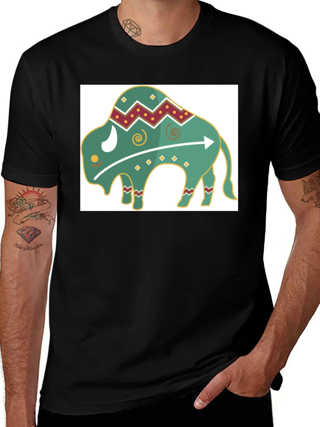 Trendy Buffalo Graphic Tee - Black Cotton Blend product image 1