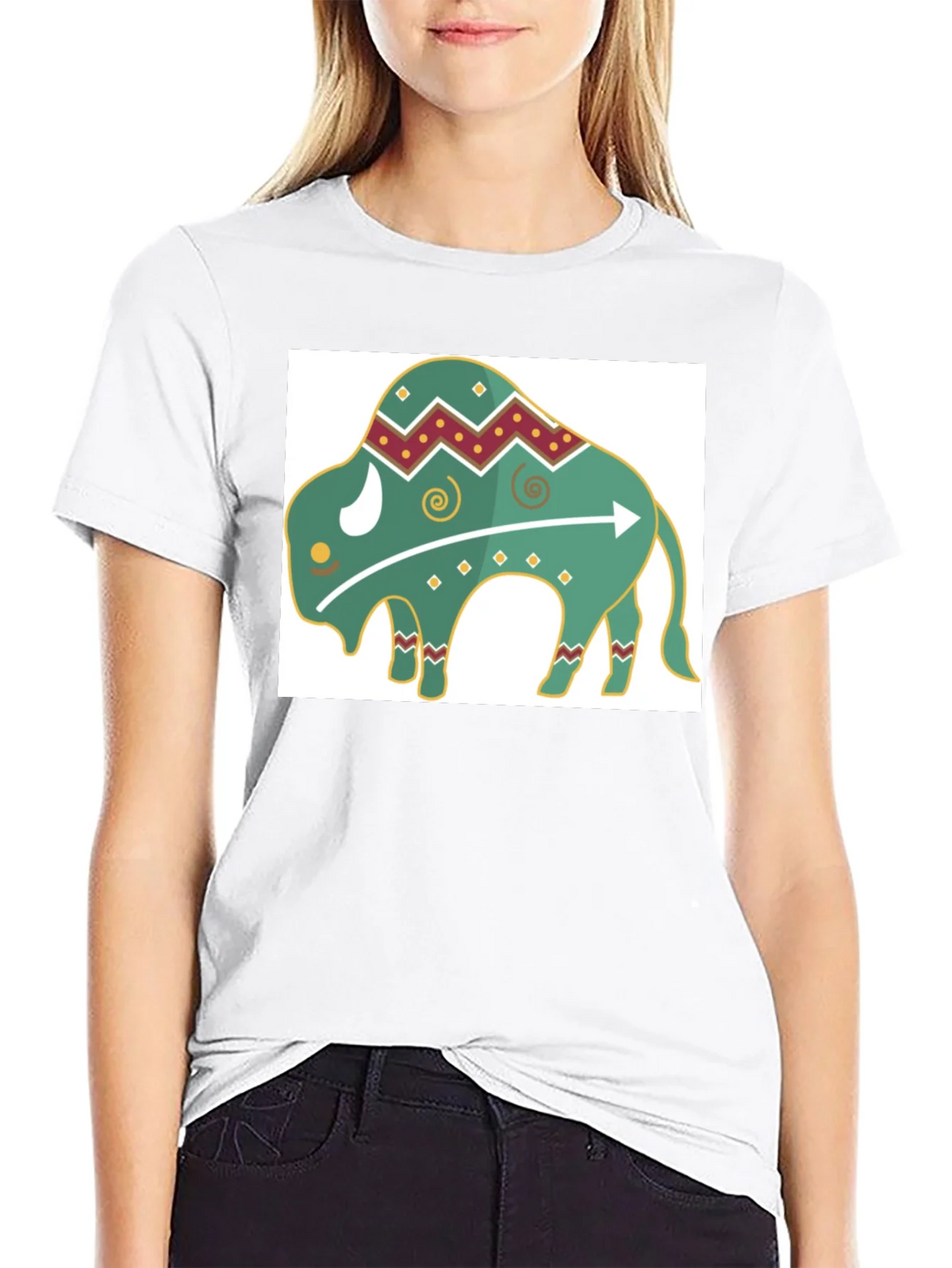 Trendy Buffalo Graphic Tee - Black Cotton Blend product image 8