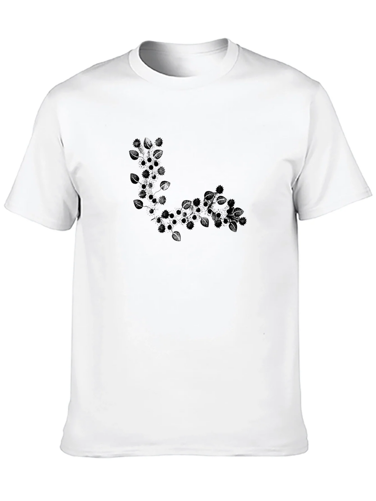 Black T-Shirt with Leafy Design product image 8