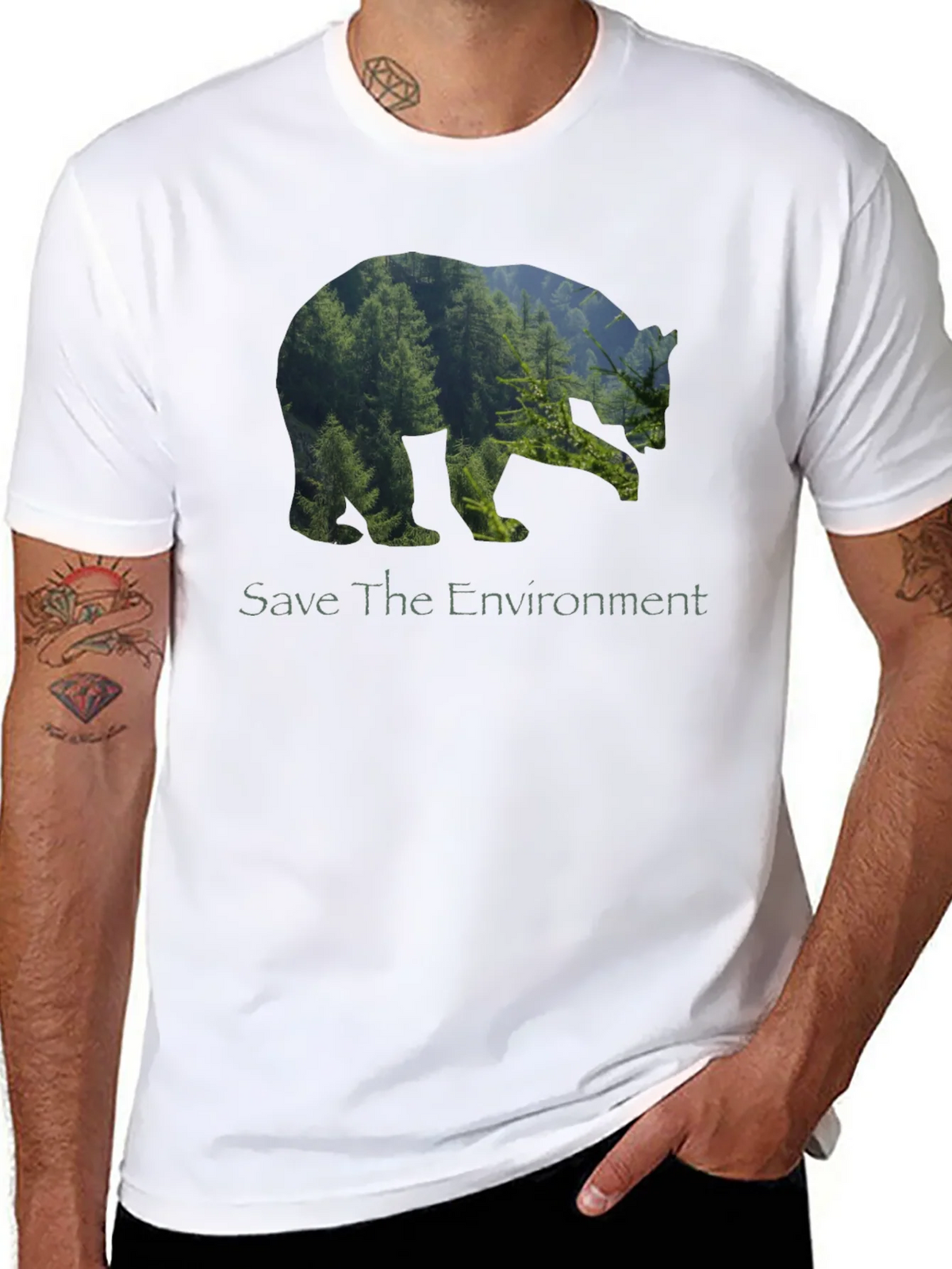 Eco Bear Black T-Shirt - Save the Environment product image 7