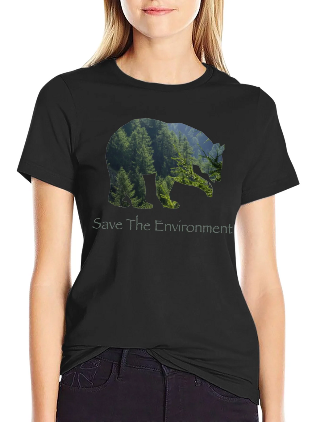Eco Bear Black T-Shirt - Save the Environment product image 2