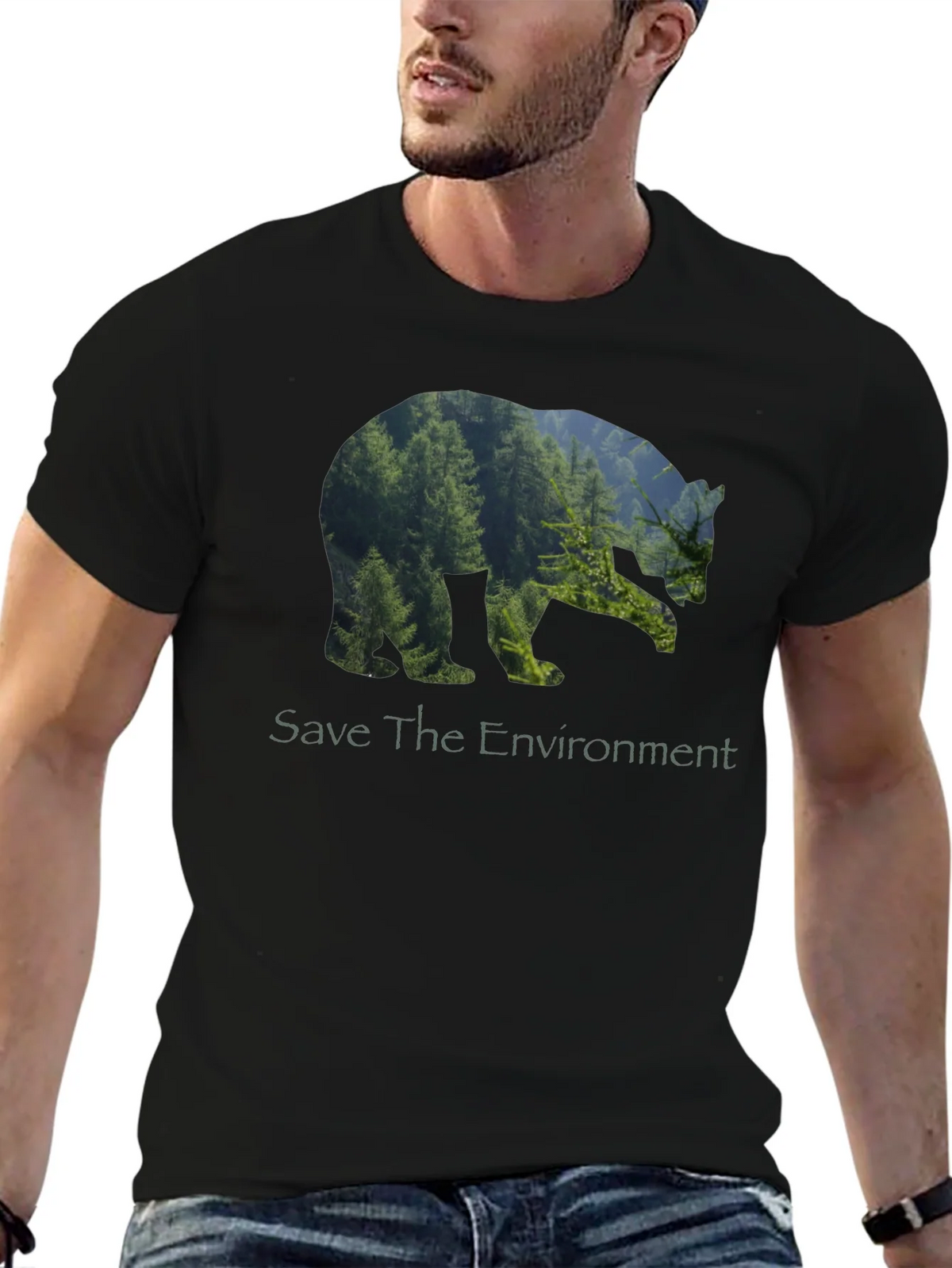 Eco Bear Black T-Shirt - Save the Environment product image 6