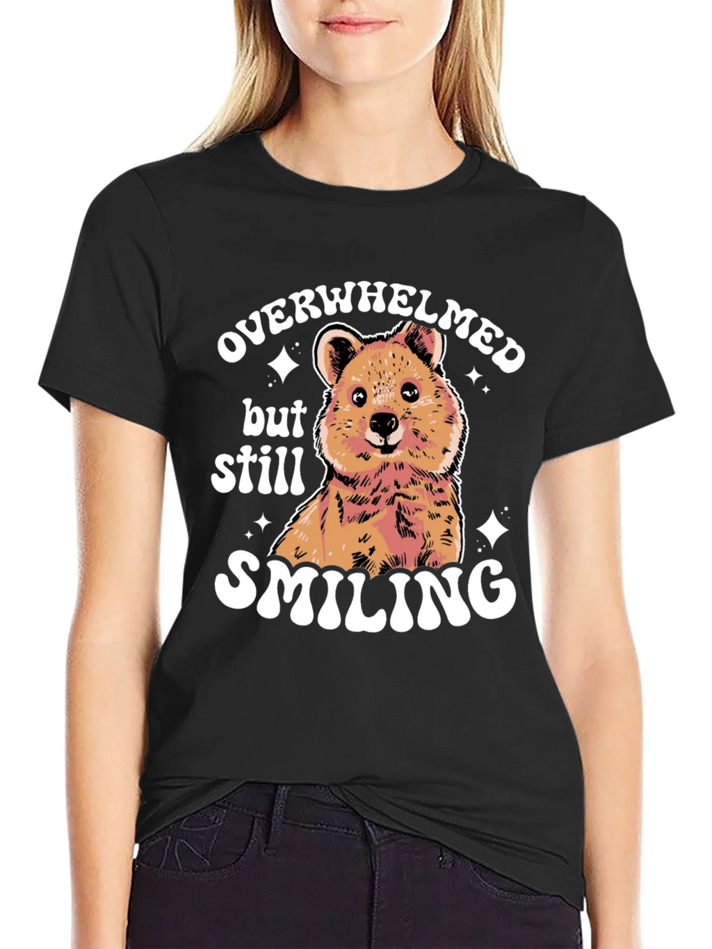 Quokka Smiling T-Shirt - Overwhelmed But product image 2