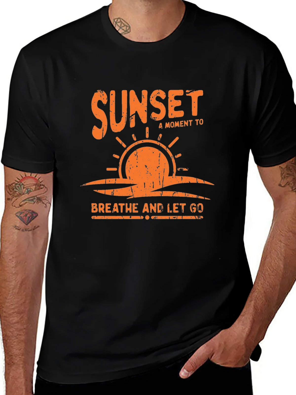 Sunset Breathe & Let Go Graphic Tee - Relaxed Fit product image 1