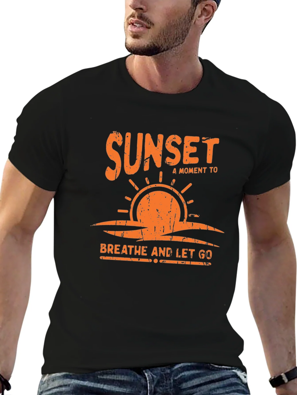 Sunset Breathe & Let Go Graphic Tee - Relaxed Fit product image 6