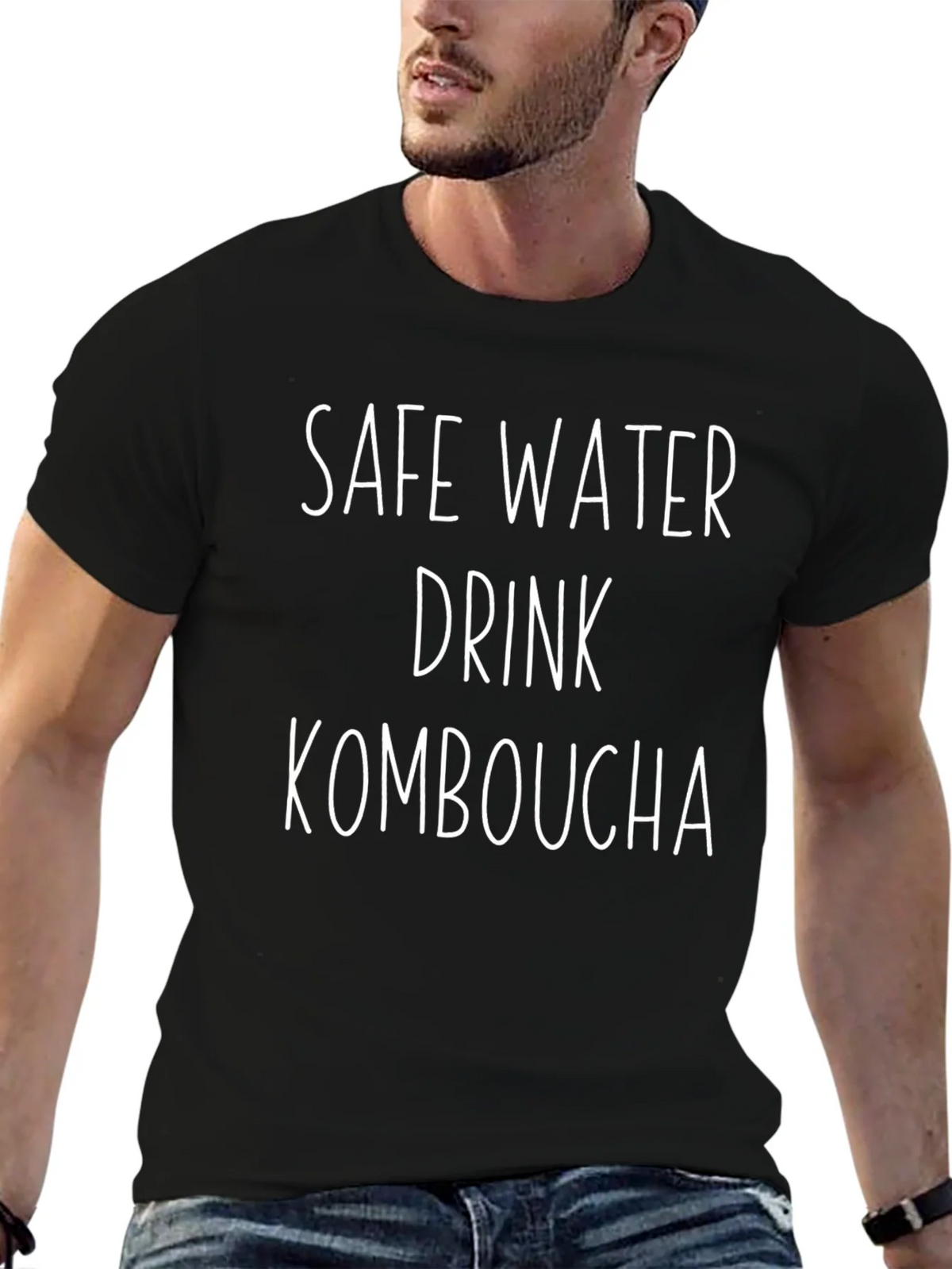 Safe Water Drink Kombucha Black T-Shirt product image 6