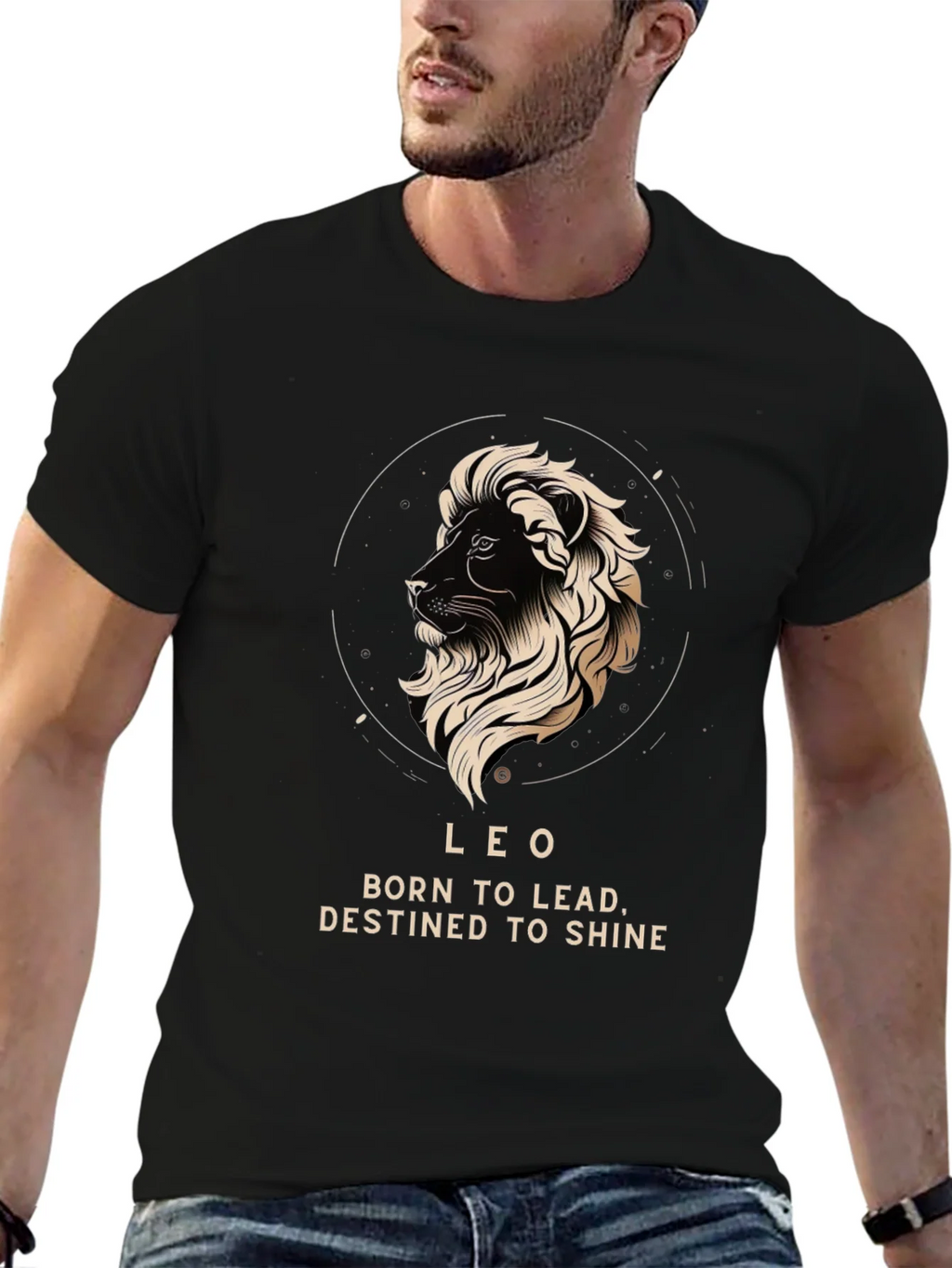 Leo Zodiac T-Shirt - Born to Lead Destined to Shine - Black product image 6