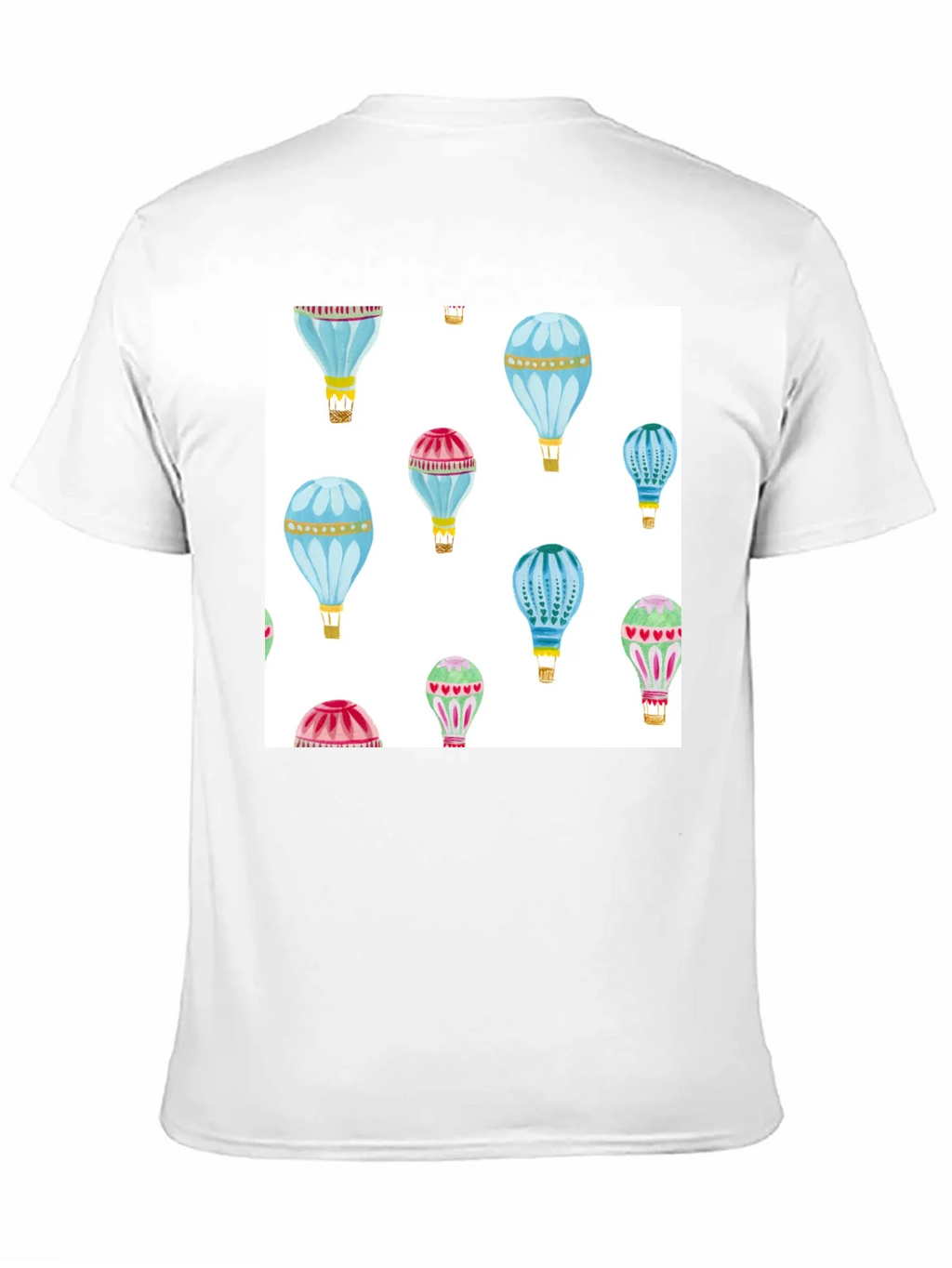 Hot Air Balloon Print Black T-Shirt product image 6