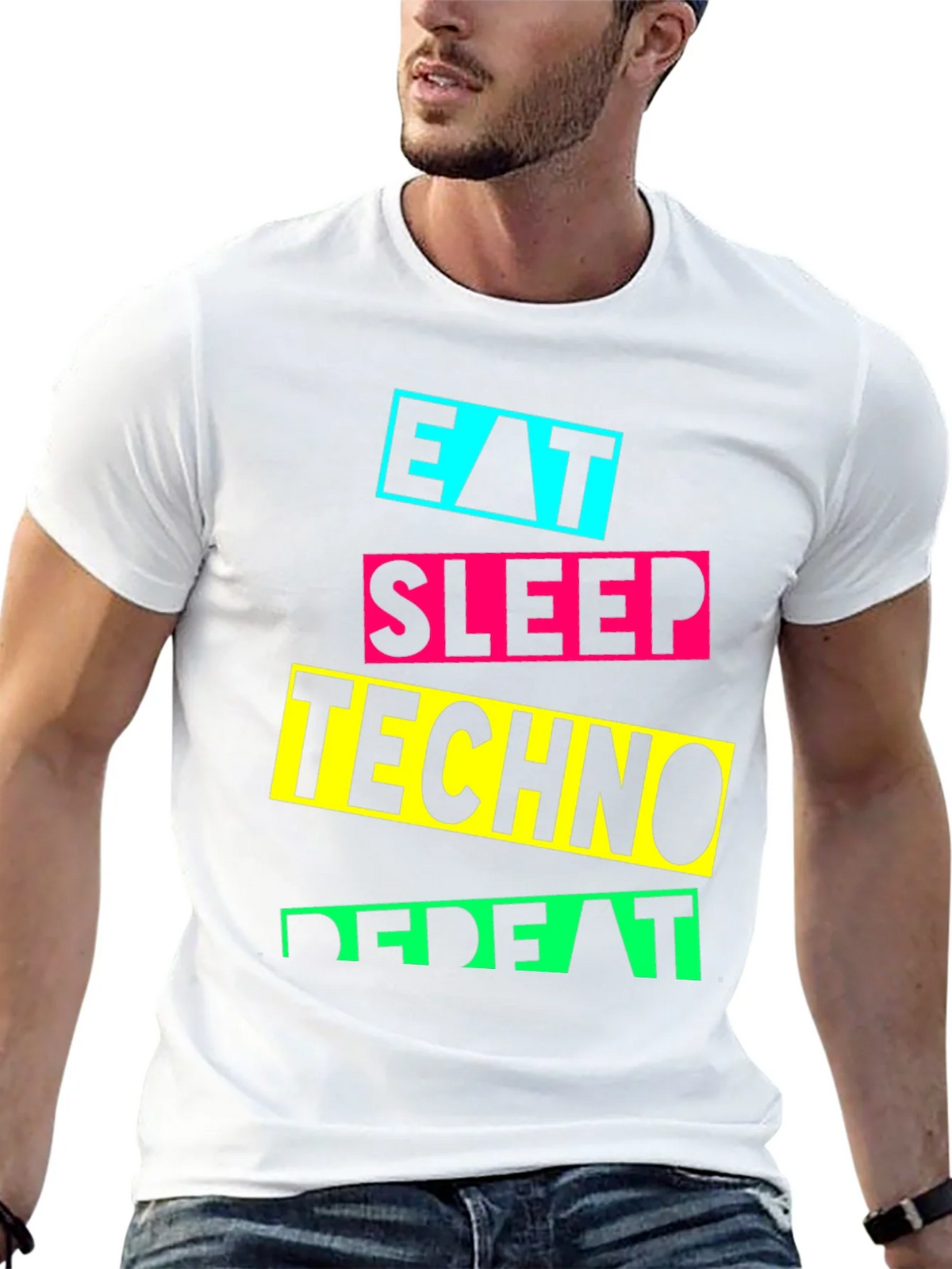 Eat Sleep Techno Repeat Graphic T-Shirt product image 12