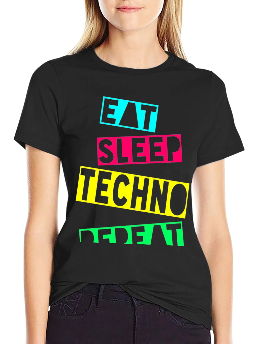 Eat Sleep Techno Repeat Graphic T-Shirt product image 2