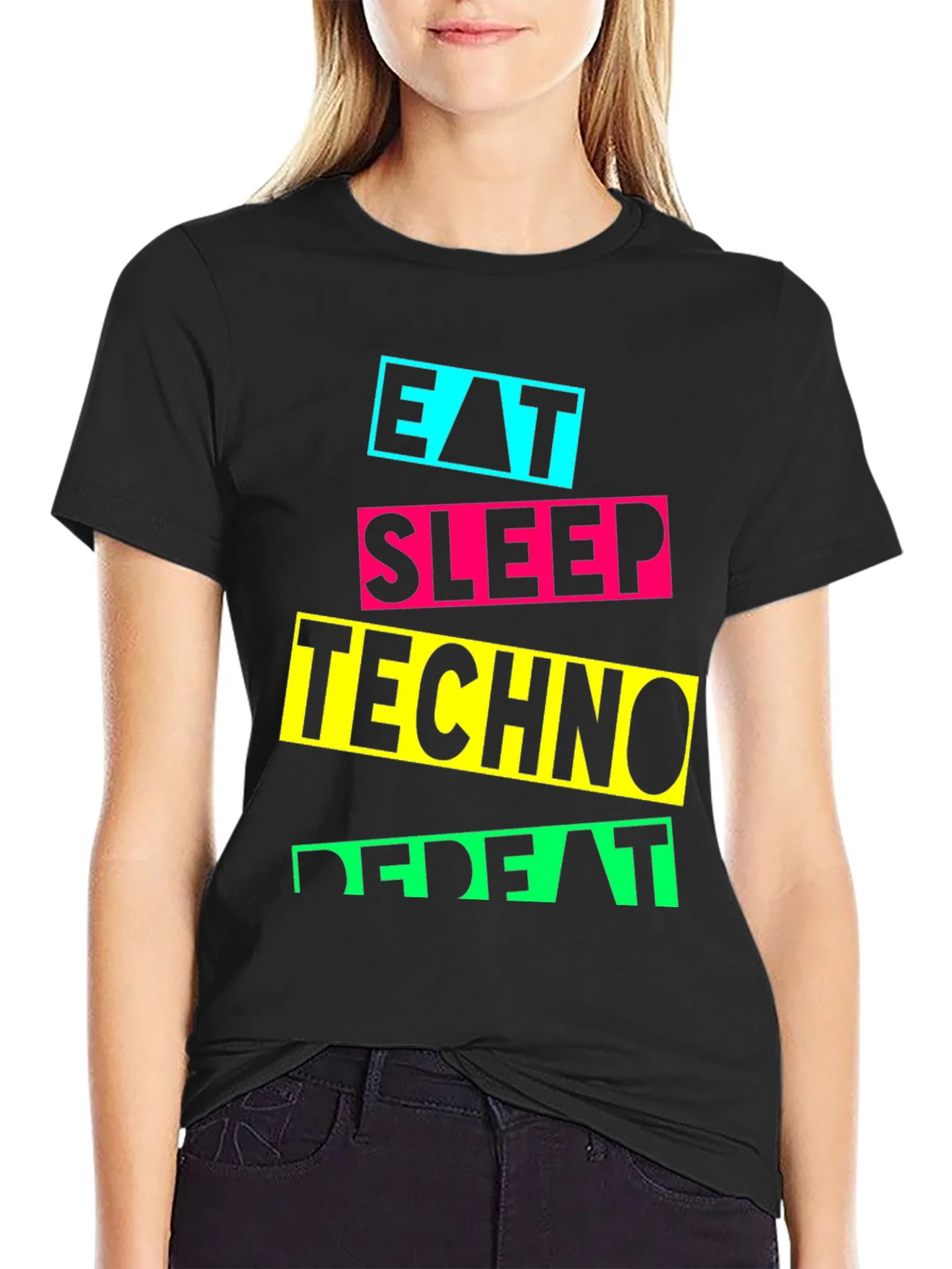 Eat Sleep Techno Repeat Graphic T-Shirt product image 2
