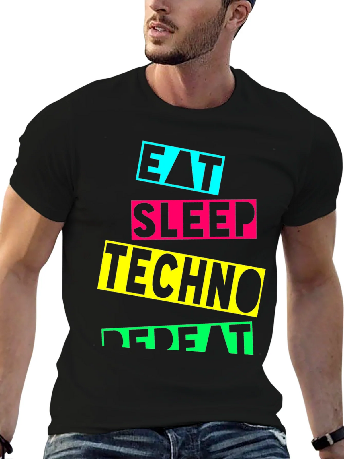 Eat Sleep Techno Repeat Graphic T-Shirt product image 6