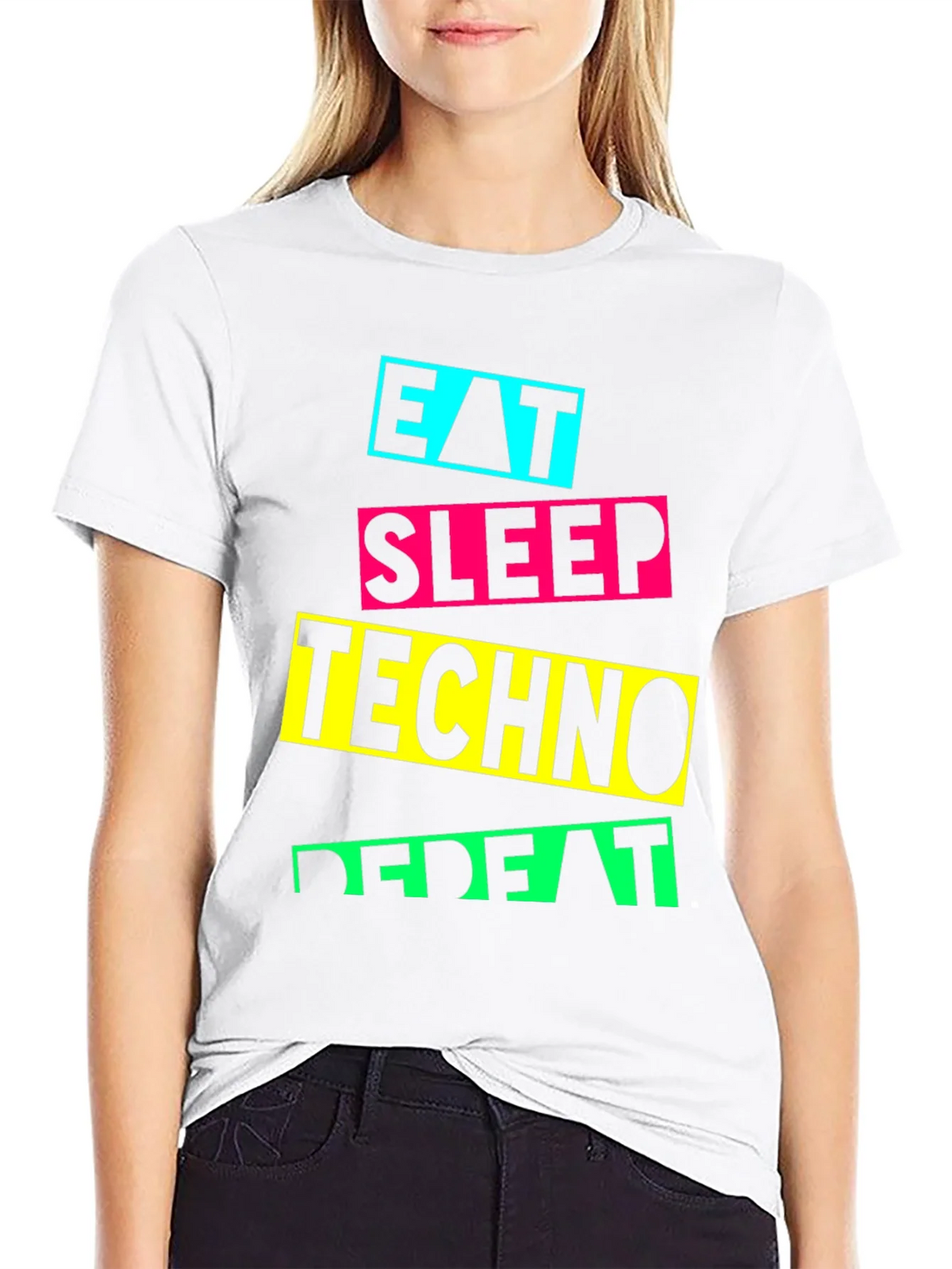 Eat Sleep Techno Repeat Graphic T-Shirt product image 8