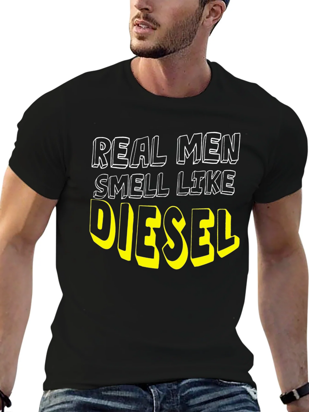 Real Men Smell Like Diesel Black T-Shirt product image 6